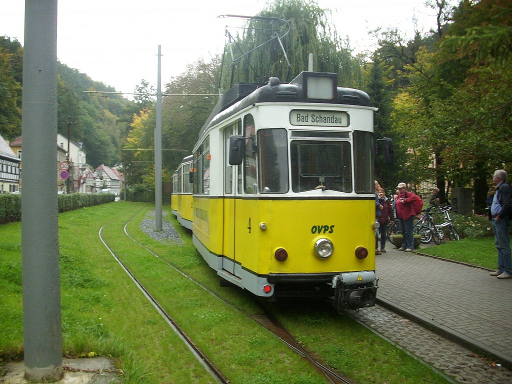 Kirnitschtalbahn in Bad Schandau Richtung Beuthenfall am 05.10.2012 

