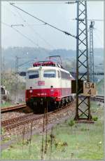 DB 110 495-9 in Engen. 
(Gescanntes Negativ vom 29. April 1995)