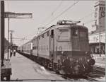 Auf Gleis fünf in Bozen/Bolzano wartet die FS 636 175 mit einem Schnellzug Richtung Deutschland auf die Abfahrt. 
21. Juli 1984